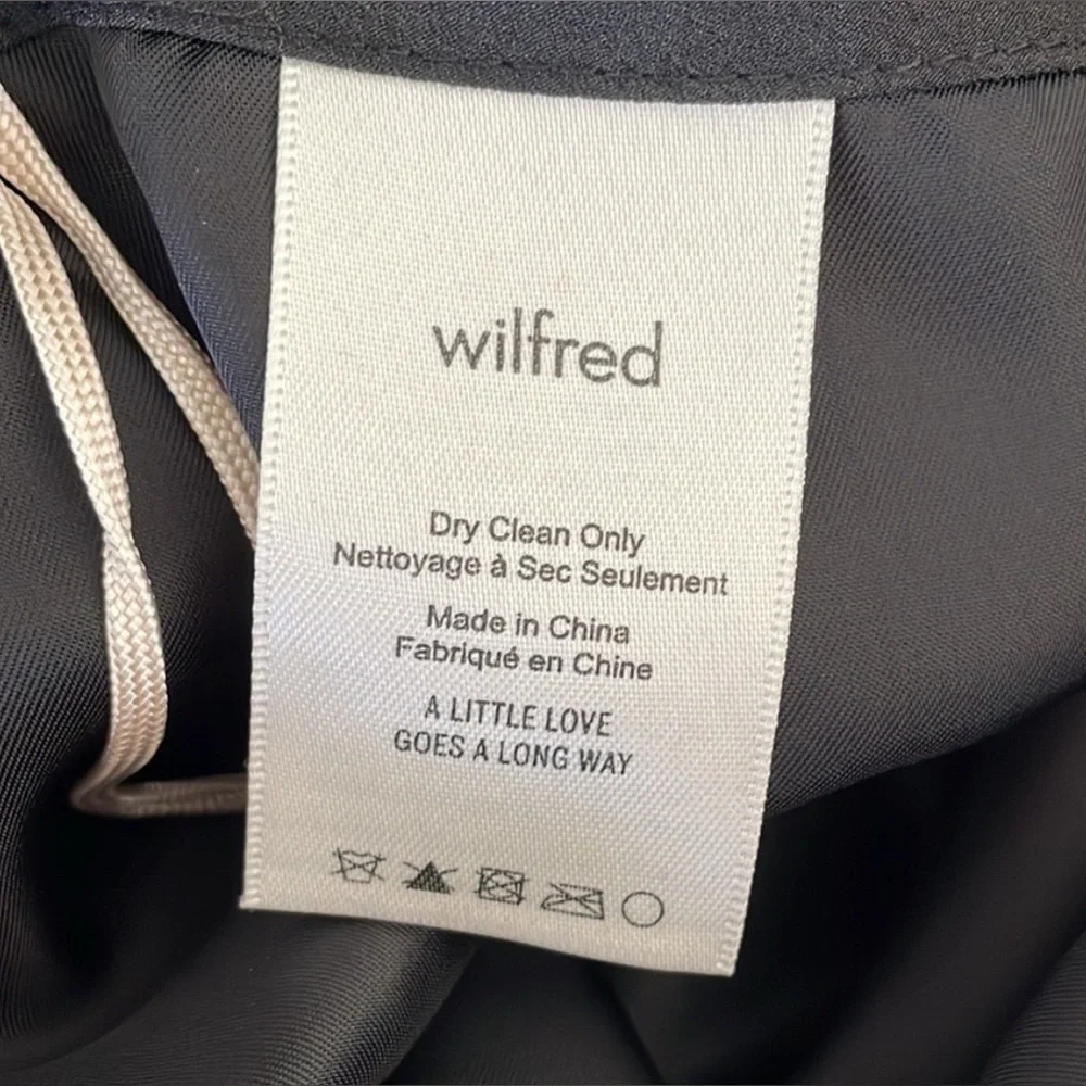 Aritzia Wilfred Wool Blend Wrap Tie Front Mini Skirt New WT Waist 14 1/2”